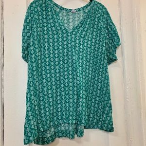 Old Navy Turquoise Batik Blouse